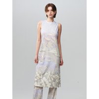 Print Sleeveless Dress Print Blue