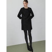 Mikado wool silk mini dress BLACK