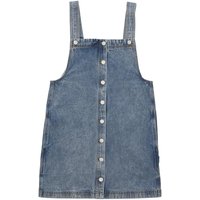 Denim overall dress [BLUE]