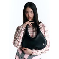Cheek Check Signature Handbag [Black]