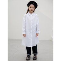 Oxford Cotton Oversized Basic Shirt Dress [Beige]