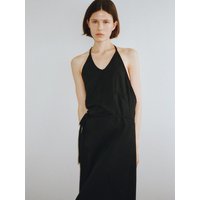 HALTER WRAP DRESS BLACK