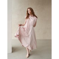 sleeveless slit drape asymmetric long dress
