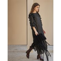 Boat Neck Loose Fit Asymmetric Long Dress