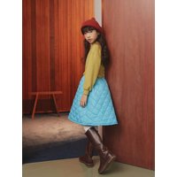 Cotton Polyester Quilted Hybrid Dress [Light Green]