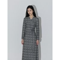 Strach Jersey Wrap Dress-Glen Check Long Maxi Dress