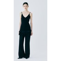 FRILL JERSEY DRESS BLACK