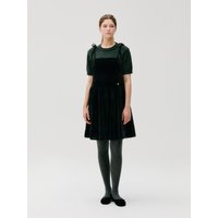 Velvet Bustier Midi Dress [Black]