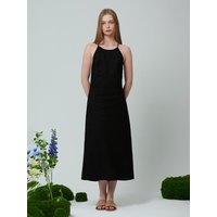 linen halter dress black