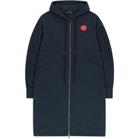 Floral Zip-up Hooded Midi dress [Navy]