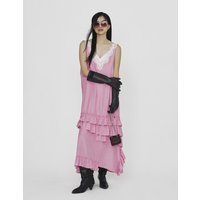 Lace Frill Maxi Slip Dress [Pink] LFDASPIX