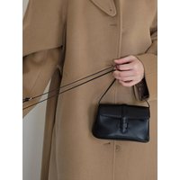 Leather Mini Saddle Crossbody Bag [Black]