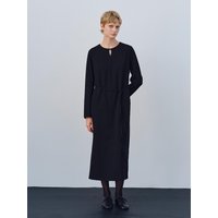 Wool Button Belt Dress [Black]