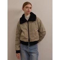 Eco Fur Reversible Bomber Jacket [Beige]