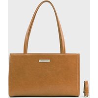 Vegan Leather Shoulder Crossbody Bag [Tan] AP--TN