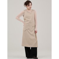 Peplum Sleeveless Midi Dress [Beige]