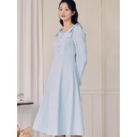 Ribbon Detail Square Neck Flare Dress GPPOP