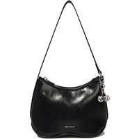 Glossy PU Leather Pocket Signature Handbag [Black]