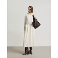 Silky High-Neck Pleated Long Dress NAFS-WOP_