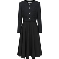 Heart Neck Pleated Two-Piece Flare Dress Set GRAdress