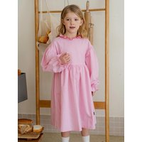 Lettering Stripe Cotton Dress [Pink]