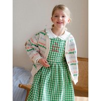 French Check Embroidered Cotton Dress [Green]