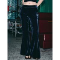 Velour Bootcut Wide Pants [Dress Blue]