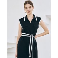 Trimming Relaxed Fit PK Dress [Black]