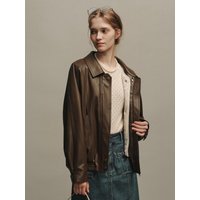 Detachable Vest Eco Leather Bomber Jacket [Brown]