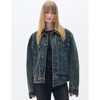 Western Denim Asymmetric Jacket [Blue]