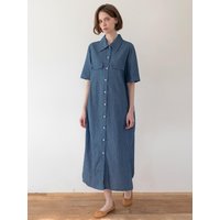 Stripe Denim Dress [Blue]