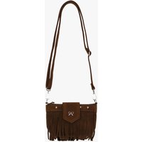 Tassel Ribbon Suede Crossbody Bag [Brown]