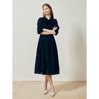 Glitter Check Tie Pleated Midi Dress GRAOP