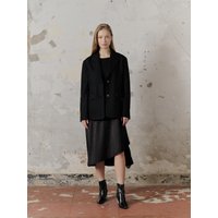 Satin Pleated Patchwork Knit Dress