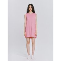 Round Neck Sleeveless Cotton Jersey Mini Dress [Pink]