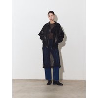 Hidden Zip-up Soft Leather Blazer [Black]