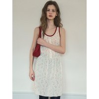 Vintage Flower Layered Dress [Orange blossom] O-OPS