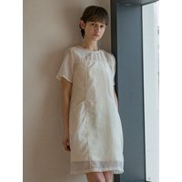 Sheer Layered Setup One-Piece Dress A [Buttery Yellow]