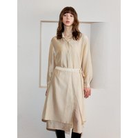 Tencel Layered Wrap Dress [Beige]