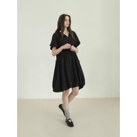 Silky String Balloon Midi Dress