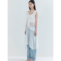 Ruffle Lace Layered Dress [White]