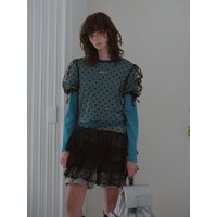 DOT HALF SLEEVE DRESS [BLACK]