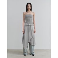 RIBBED JERSEY DRESS [GRAY]