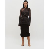 Layered Long Sleeve Dress [BROWN]