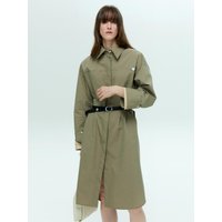 NEW LAYERED CUFFS SHIRT DRESS [KHAKI][NAVY]