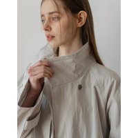 Washay High-Neck Half Trench Coat [Gray Beige]