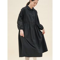 Spring Puff Light Cotton Length Dress [Black] SBK