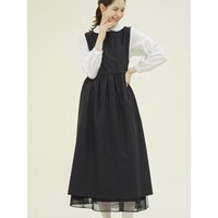 Spring Apron Light Cotton Dress [Black] SBK