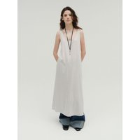 REVERSIBLE SLIT LONG DRESS [KHAKI GREY]