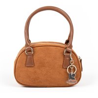 Suede Mini Tote Crossbody Bag [Brown]